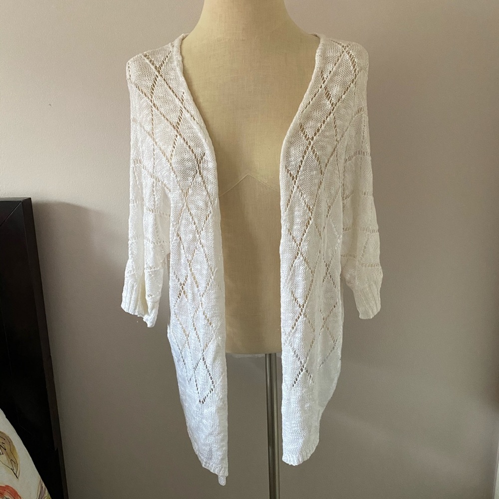 drapey knitted waterfall open cardigan